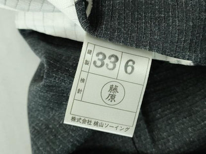 平和屋着物＊夏物　小紋　絽　葡萄蔦の葉文　跳び兎　黒地　反端付き　正絹　逸品　DABH0301op