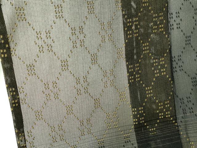 平和屋着物＊夏物　お召　紗　網目文　黒地　正絹　逸品　DABH0302op