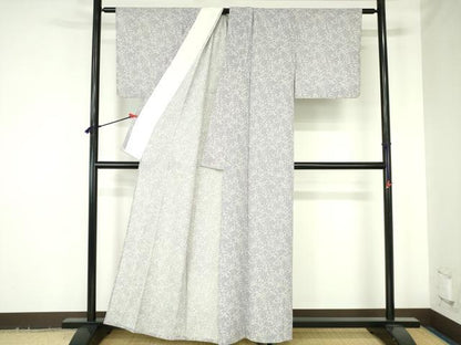 平和屋着物＊夏物　小紋　絽　草花　正絹　逸品　DABH0304op