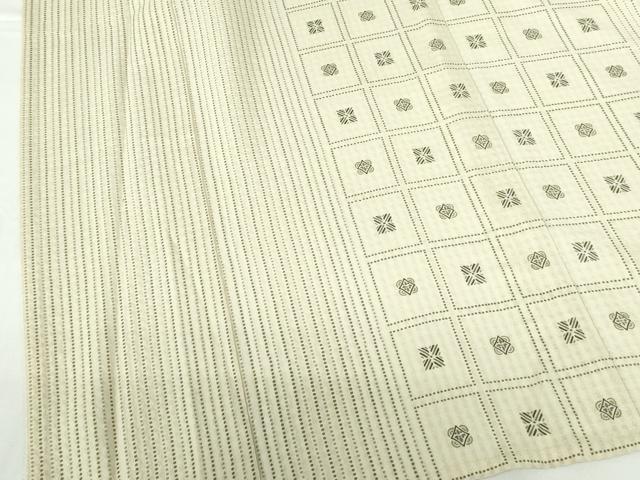 平和屋着物＊夏物　二代目 川村久太郎　訪問着　紗　格子花文　正絹　逸品　DABH0306op