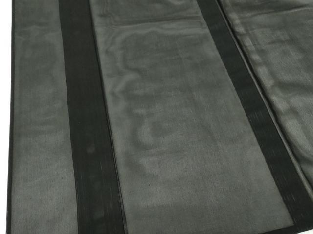 平和屋着物＊夏物　小紋　二重紗　間道　黒地　正絹　逸品　DABH0309op