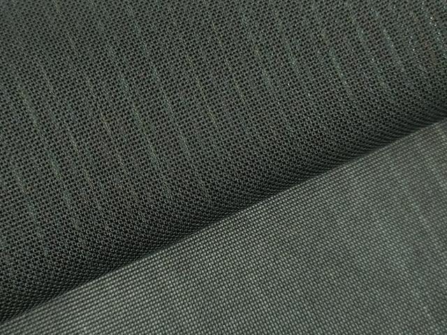 平和屋着物＊夏物　小紋　二重紗　間道　黒地　正絹　逸品　DABH0309op