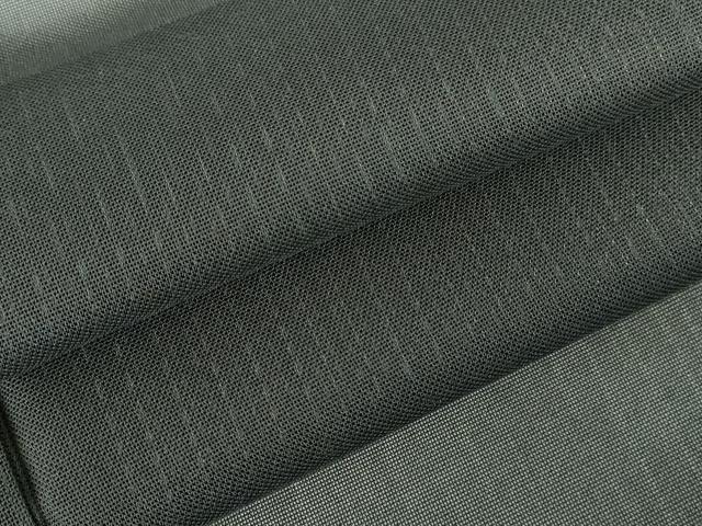 平和屋着物＊夏物　小紋　二重紗　間道　黒地　正絹　逸品　DABH0309op