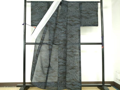 平和屋着物＊夏物　大島紬　夏大島　風景文　正絹　逸品　DABH0311op