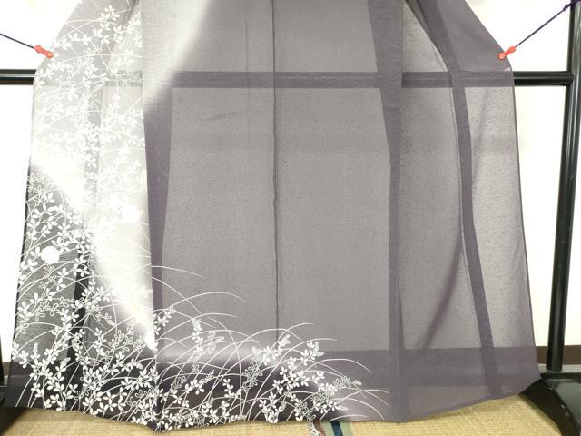 平和屋着物＊夏物　訪問着　紗　雪輪花文　暈し染め　金彩　正絹　逸品　DABH0313op