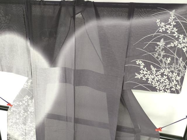 平和屋着物＊夏物　訪問着　紗　雪輪花文　暈し染め　金彩　正絹　逸品　DABH0313op