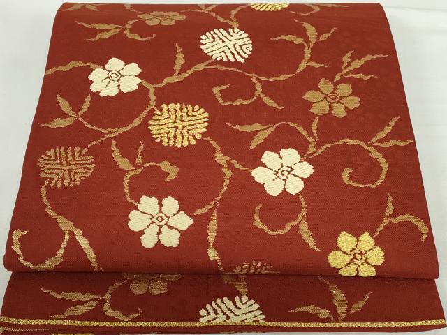 平和屋本店▼六通柄　本袋帯　竹屋町　笹つる　本金　正絹　逸品　DABH0314op