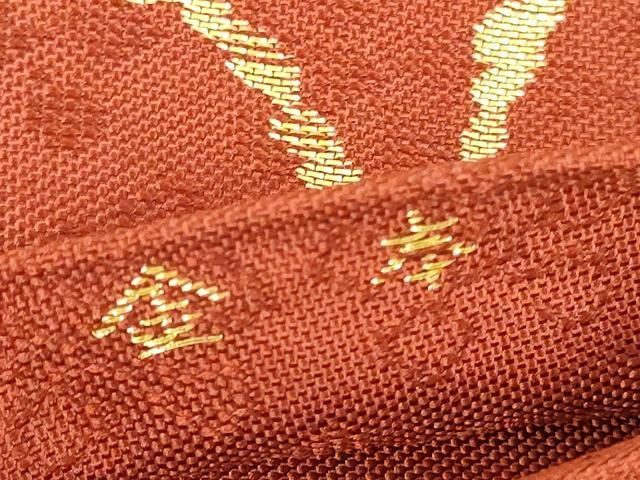 平和屋本店▼六通柄　本袋帯　竹屋町　笹つる　本金　正絹　逸品　DABH0314op