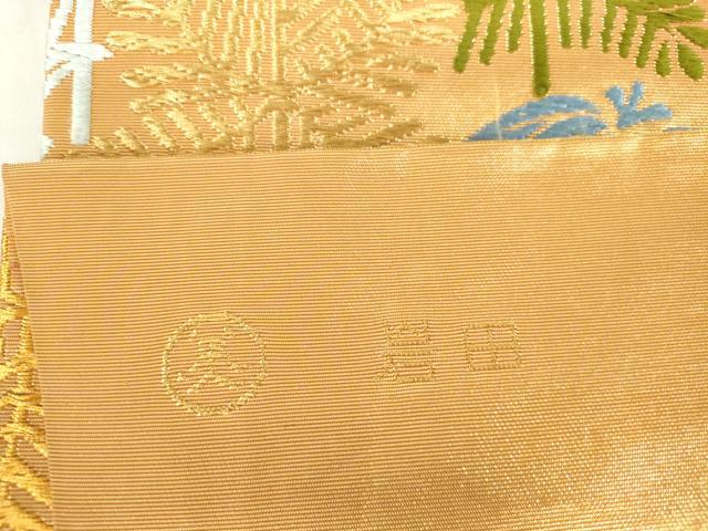平和屋本店▼全通柄袋帯　草花　本金唐織　正絹　逸品　DABH0321op