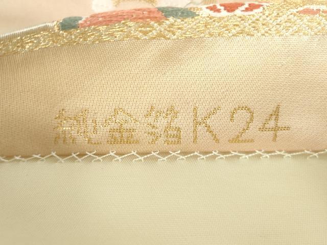 平和屋本店▼六通柄袋帯　唐織　松小袖錦箔　純金箔K24　正絹　逸品　DABH0322op
