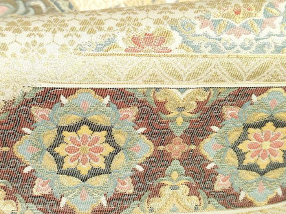 平和屋本店▼六通柄袋帯　鳥獣花文　本金箔　正絹　逸品　DABH0326op