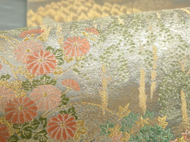 平和屋本店▼六通柄袋帯　樹林風景文　九百錦　本金貮重箔　正絹　逸品　DABH0330op