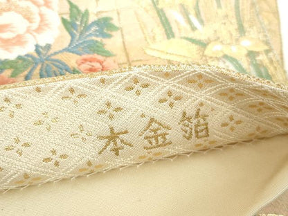 平和屋本店▼西陣　服部織物謹製　六通柄袋帯　唐織　桃山錦文様　本金箔　正絹　逸品　DABH0333op