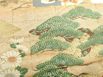 平和屋本店▼西陣　服部織物謹製　六通柄袋帯　唐織　桃山錦文様　本金箔　正絹　逸品　DABH0333op