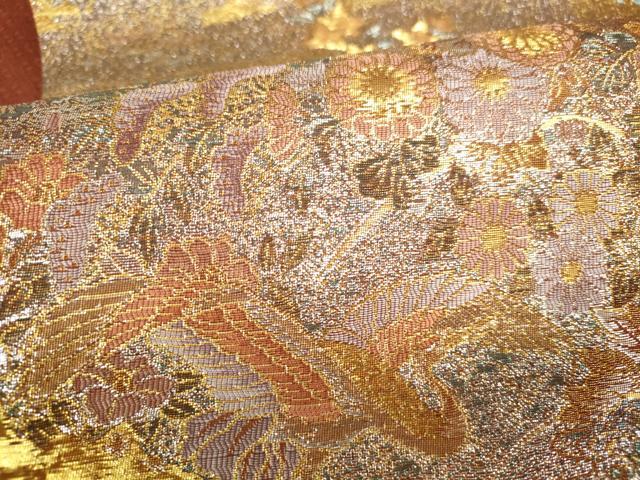 平和屋本店▼六通柄袋帯　華鳥彫箔　本金重ね箔　正絹　逸品　DABH0337op