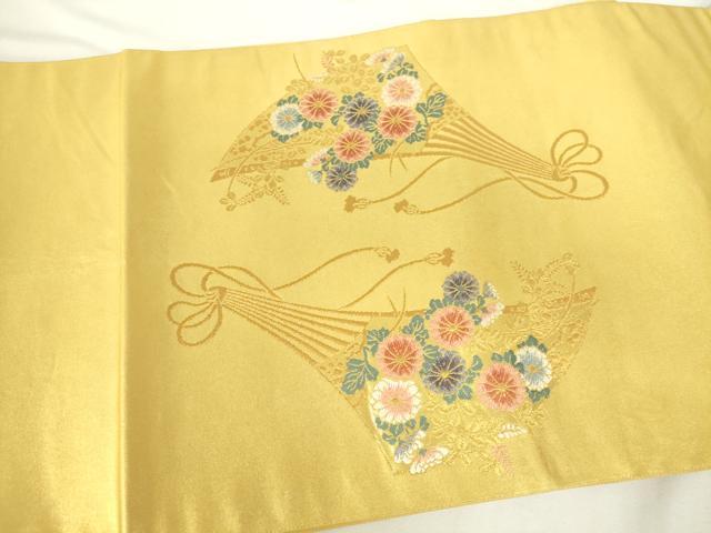 平和屋着物▼太鼓柄袋帯　花車　塗金引箔　正絹　逸品　DABH0347op