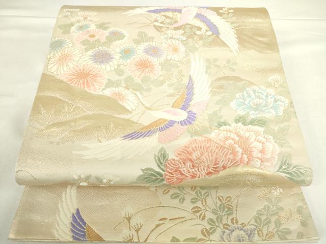 平和屋本店▼六通柄袋帯　唐織　瑞祥錦　純金二重箔　正絹　逸品　DABH0349op