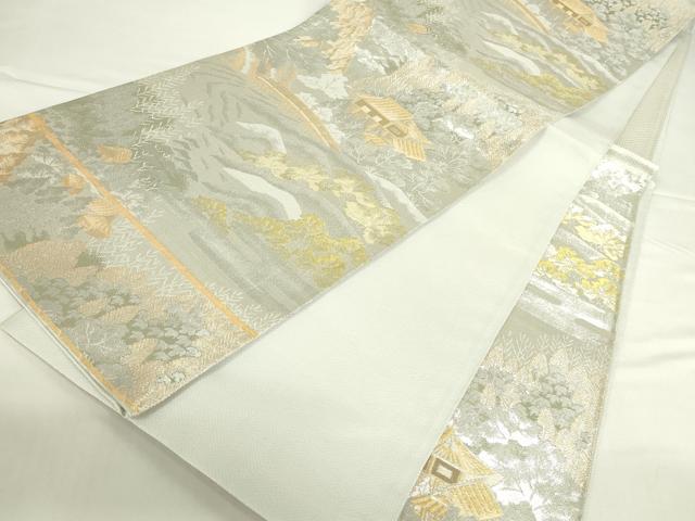 平和屋本店▼六通柄袋帯　古都の四季　弐拾四金九百錦　正絹　逸品　DABH0352op