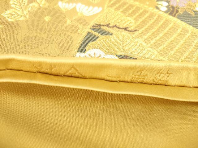 平和屋本店▼六通柄袋帯　源氏扇絵巻文　純金二重箔　正絹　逸品　DABH0355op