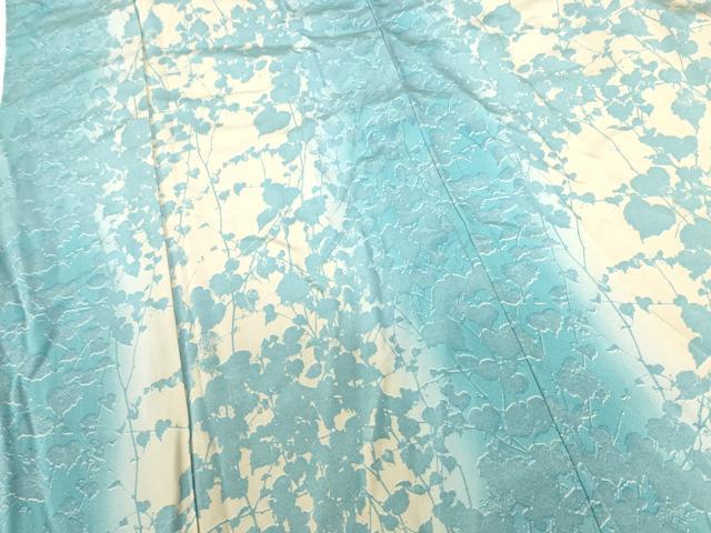 平和屋着物●日展作家　山本唯与志　レリーフ染　小紋　蔦の葉文　暈し染め　正絹　逸品　DABH0362op
