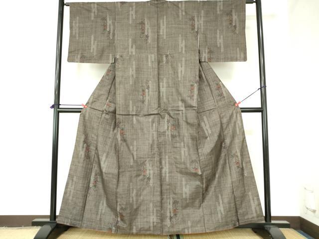 平和屋着物●本場大島紬　7マルキ　草花　正絹　逸品　DABH0364op