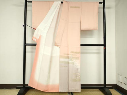 平和屋着物●訪問着　総刺繍　草花　暈し染め　金彩　やまと誂製　正絹　逸品　DABH0365op