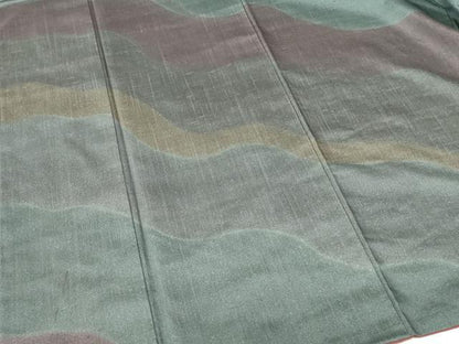 平和屋着物●訪問着　紬地　道長文　暈し染め　正絹　逸品　DABH0367op