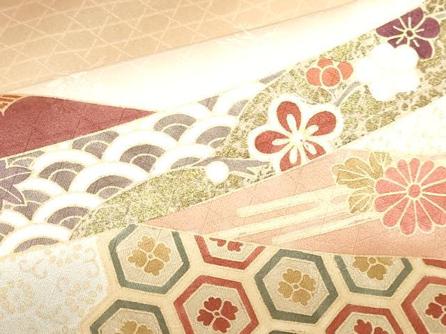 平和屋着物●訪問着　駒刺繍　舞蝶鬘帯花文　暈し染め　金彩　正絹　逸品　DABH0369op