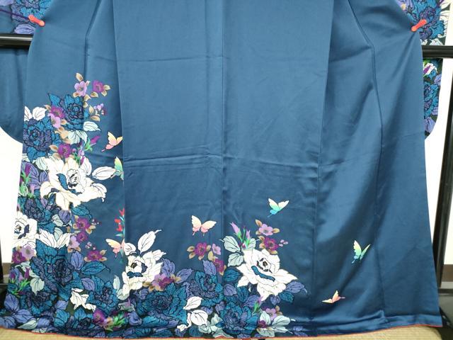 平和屋着物●豪華振袖　駒刺繍　舞蝶花文　正絹　逸品　DABH0371op