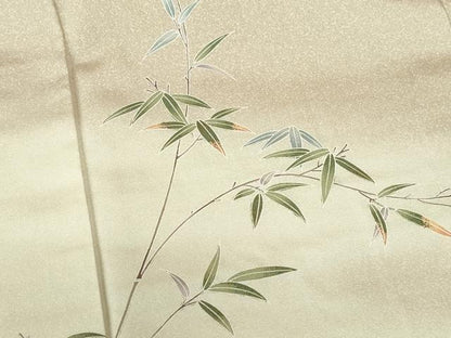 平和屋着物●訪問着　友禅　枝葉文　暈し染め　正絹　逸品　DABH0373op