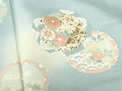 平和屋着物●訪問着　花丸文　蛍暈し　金彩　正絹　逸品　未使用　DABH0376op