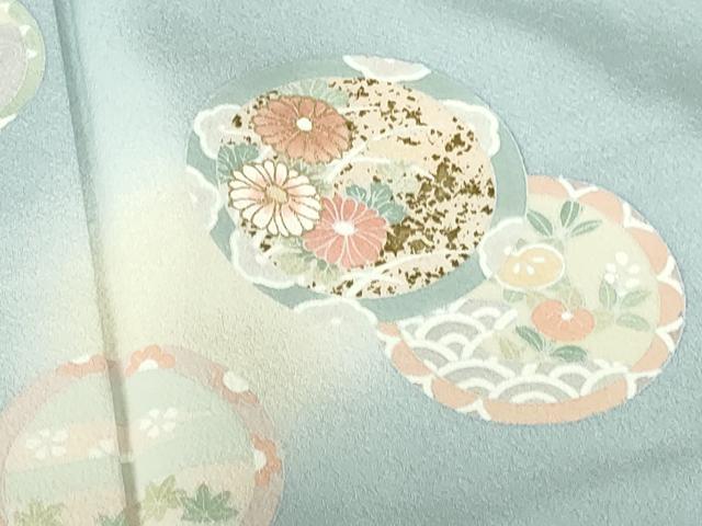 平和屋着物●訪問着　花丸文　蛍暈し　金彩　正絹　逸品　未使用　DABH0376op