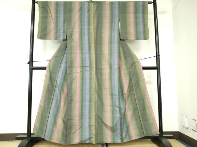 平和屋着物●上質な紬　間道　正絹　逸品　DABH0377op