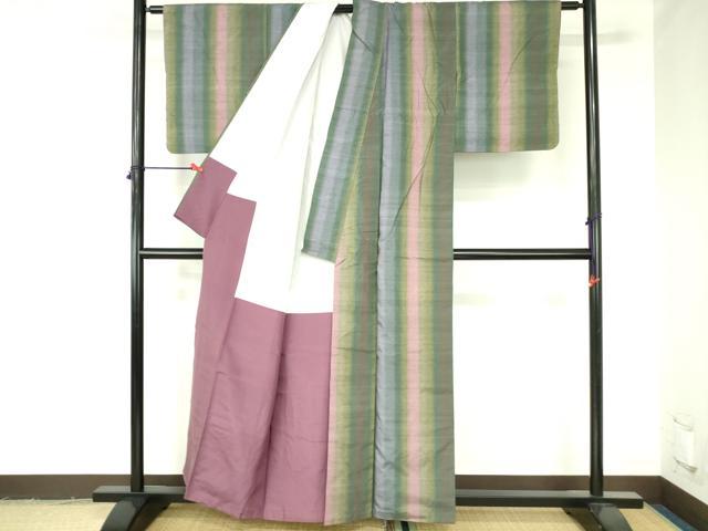 平和屋着物●上質な紬　間道　正絹　逸品　DABH0377op
