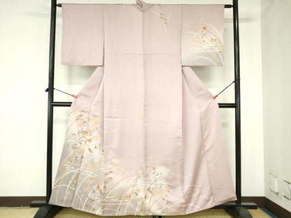 平和屋着物●訪問着　駒刺繍　草花　暈し染め　金彩　井筒屋扱い　正絹　逸品　DABH0378op