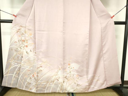 平和屋着物●訪問着　駒刺繍　草花　暈し染め　金彩　井筒屋扱い　正絹　逸品　DABH0378op