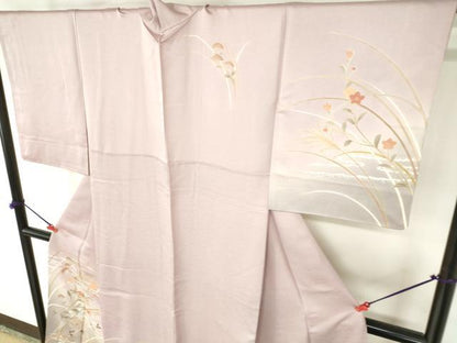 平和屋着物●訪問着　駒刺繍　草花　暈し染め　金彩　井筒屋扱い　正絹　逸品　DABH0378op