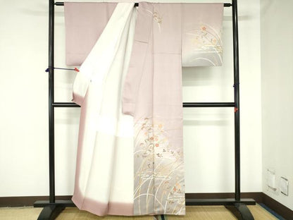 平和屋着物●訪問着　駒刺繍　草花　暈し染め　金彩　井筒屋扱い　正絹　逸品　DABH0378op