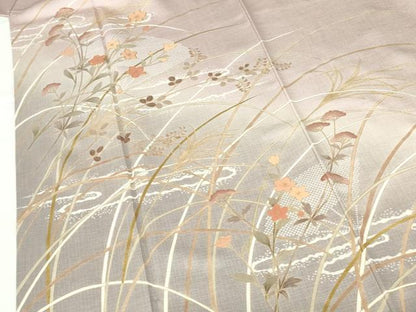 平和屋着物●訪問着　駒刺繍　草花　暈し染め　金彩　井筒屋扱い　正絹　逸品　DABH0378op