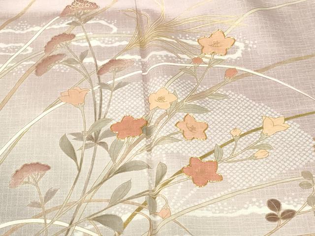 平和屋着物●訪問着　駒刺繍　草花　暈し染め　金彩　井筒屋扱い　正絹　逸品　DABH0378op