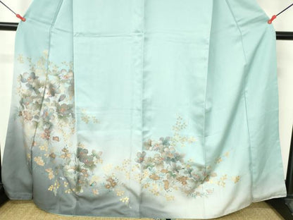 平和屋着物●訪問着　草花　暈し染め　金彩　正絹　逸品　DABH0379op