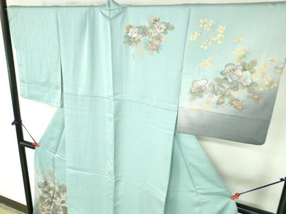 平和屋着物●訪問着　草花　暈し染め　金彩　正絹　逸品　DABH0379op