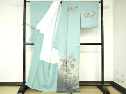 平和屋着物●訪問着　草花　暈し染め　金彩　正絹　逸品　DABH0379op