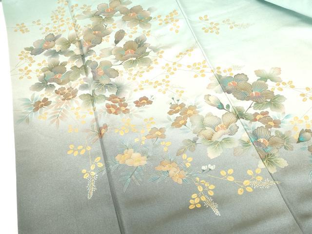 平和屋着物●訪問着　草花　暈し染め　金彩　正絹　逸品　DABH0379op