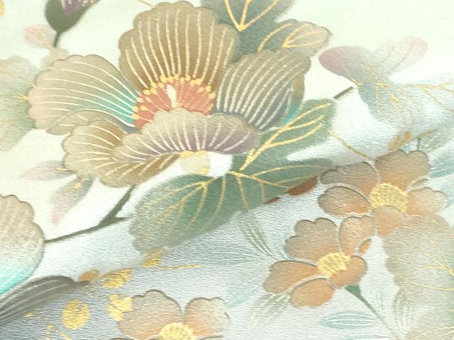 平和屋着物●訪問着　草花　暈し染め　金彩　正絹　逸品　DABH0379op
