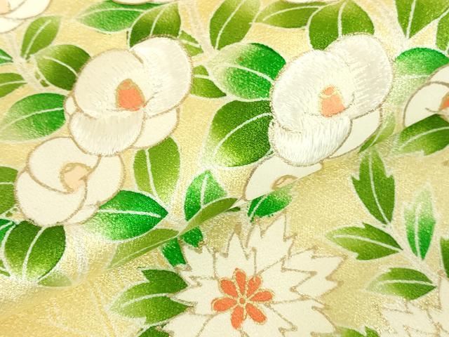 平和屋着物●訪問着　刺繍　草花　金彩　正絹　逸品　DABH0380op