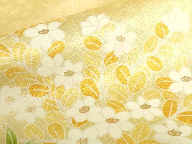 平和屋着物●訪問着　刺繍　草花　金彩　正絹　逸品　DABH0380op