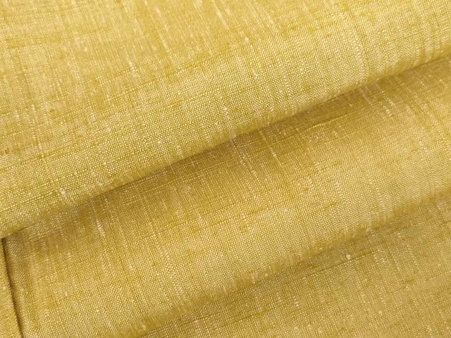 平和屋着物●上質な紬　黄朽葉色　正絹　逸品　DABH0381op