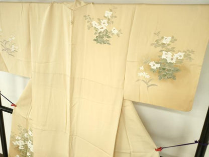 平和屋着物●訪問着　作家物　草花　暈し染め　正絹　逸品　DABH0382op