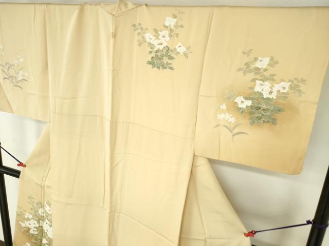 平和屋着物●訪問着　作家物　草花　暈し染め　正絹　逸品　DABH0382op